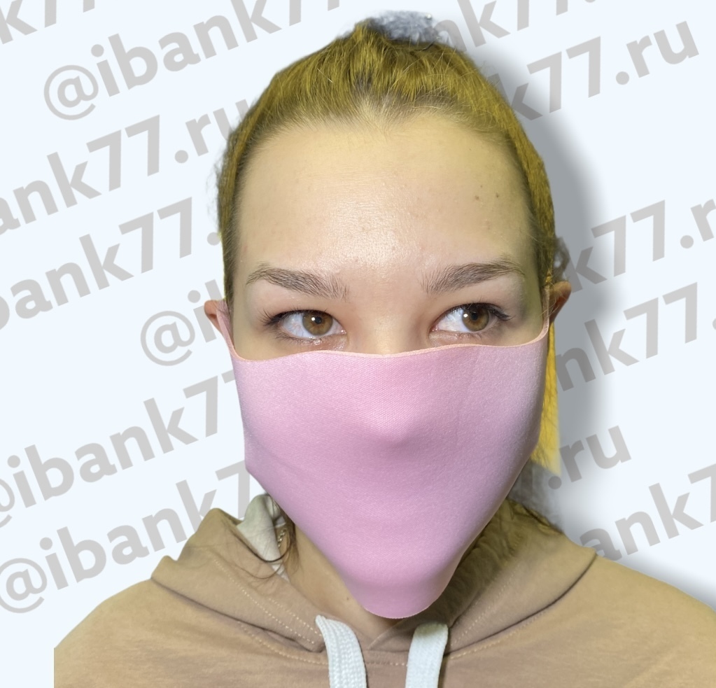 многоразовая бесшовная маска для лица розового цвета купить дешево для мужчины и женщины большого размера 