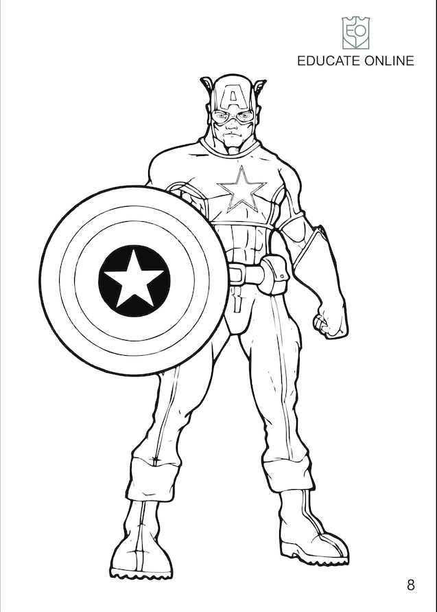 Раскраска капитан Америка 