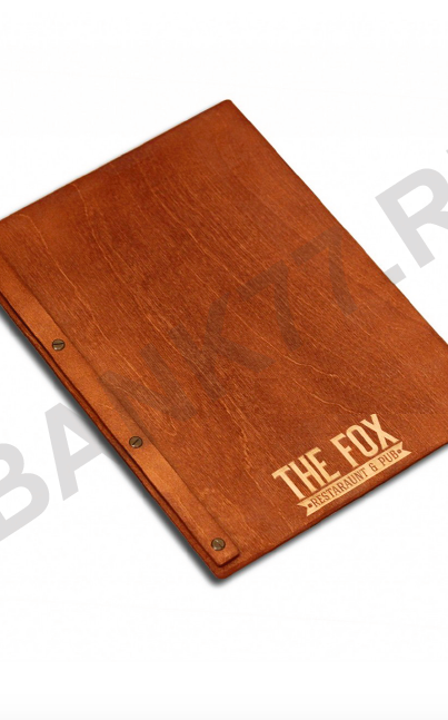 Деревянная подложка-меню с боковым крепежем для листов + нанесение в 1 цвет от 900 руб.&nbsp;
