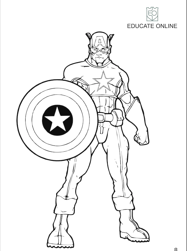 Раскраска капитан Америка 