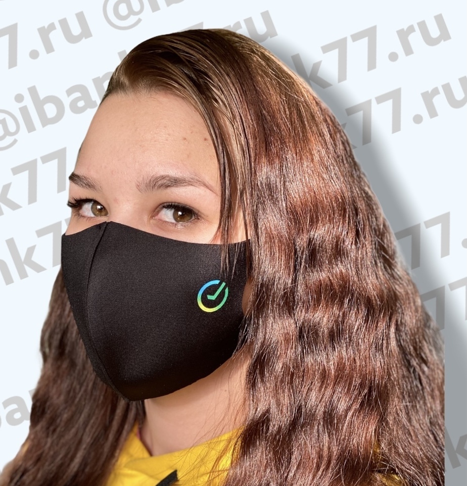 многоразовая бесшовная маска сбербанк для лица черного цвета купить дешево для мужчины и женщины большого размера 
