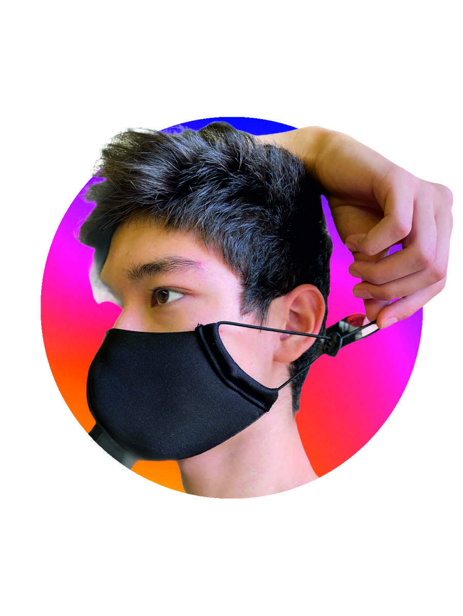 маска черная с размерной резинкой 3